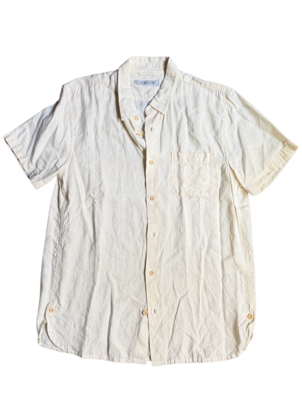 Outerknown Men's Short-Sleeve Button-Down Shirt - Cream